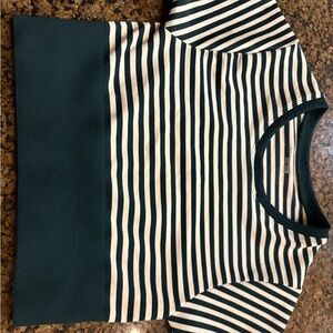 Striped Green and White Women's Top